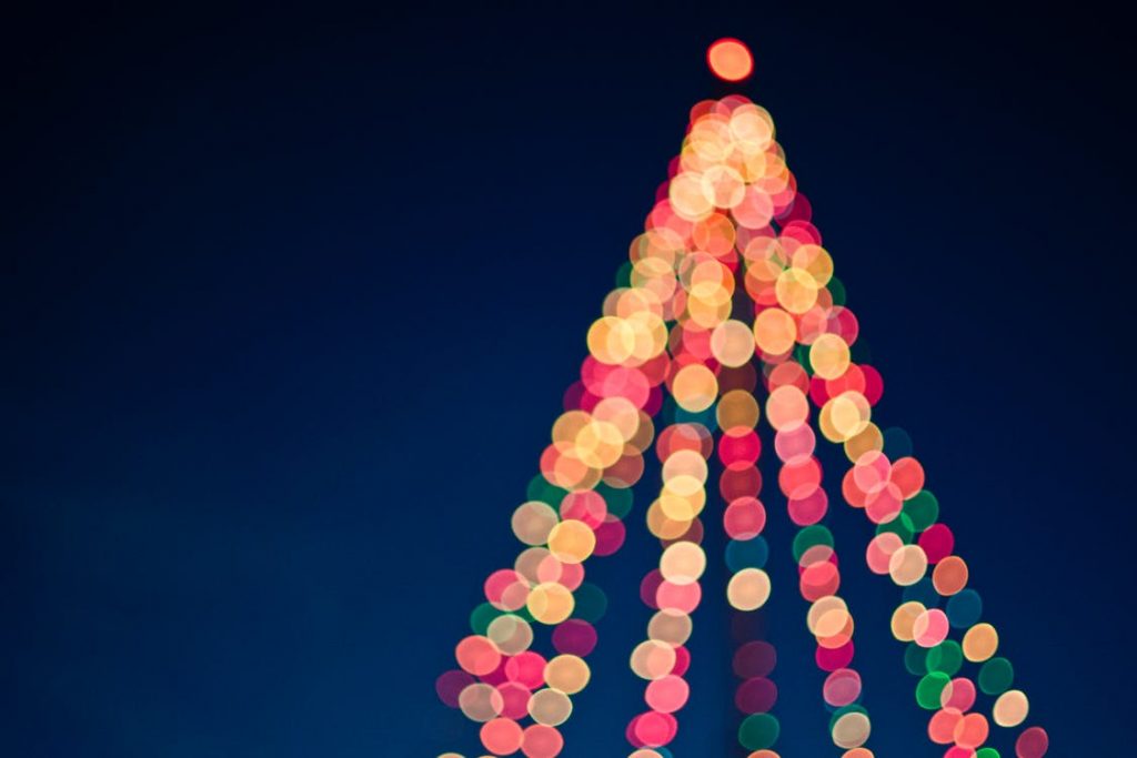 Christmas tree with lights 